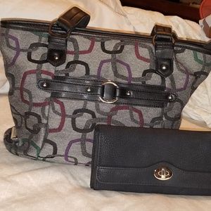 Rosetti Geometric Purse with black wallet